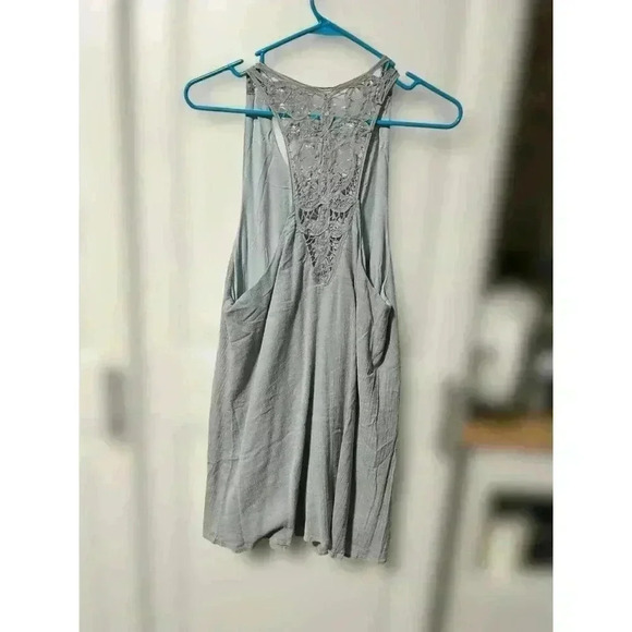 Tobi Blue Strapless Tank Dress Tank‎ With Crochet Detail, Size Medium - Picture 1 of 4